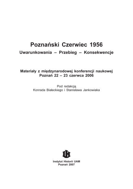 Publikacja w wersji do pobrania (pdf) - Czerwiec '56 - Instytut ...