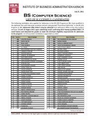 BS (Computer Science) - Institute of Business Administration