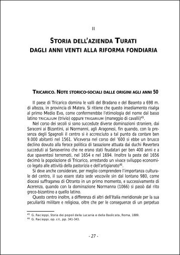 storia dell'azienda turati dagli anni venti alla riforma fondiaria