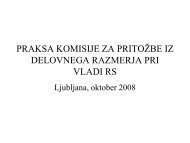 DELO KOMISIJE ZA PRITOÅ½BE -SODNA PRAKSA