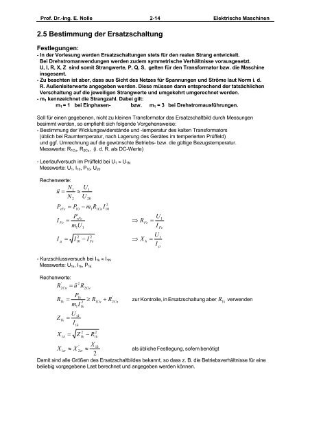 Elektrische Maschinen Teil: 1 u. 2