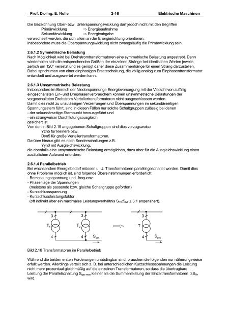 Elektrische Maschinen Teil: 1 u. 2