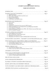 student loan repayment manual table of contents - Tufts University