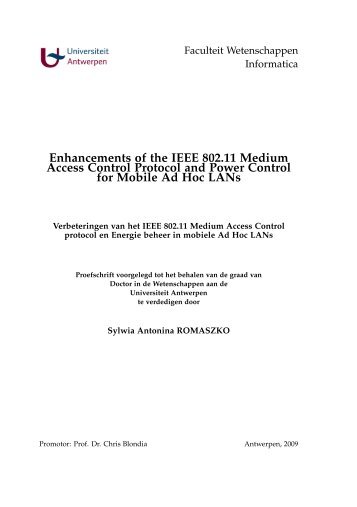 Enhancements of the IEEE 802.11 Medium Access Control ... - PATS