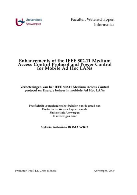 Enhancements of the IEEE 802.11 Medium Access Control ... - PATS