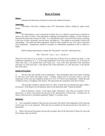 Heat of Fusion - Physics