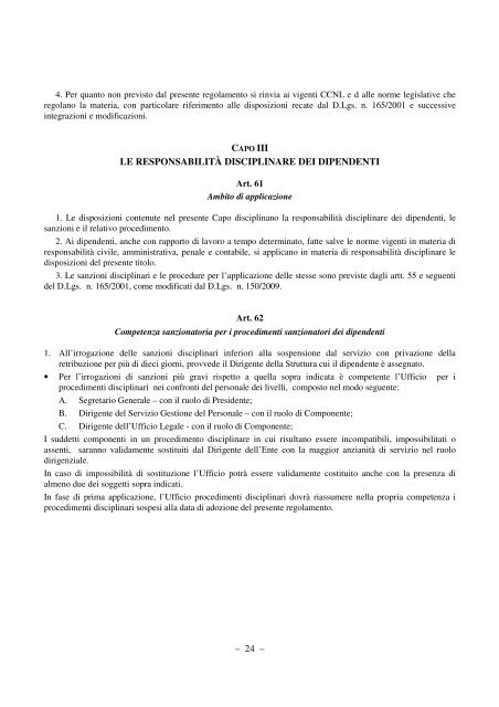 Regolamento per l'ordinamento degli uffici e dei servizi - Comune di ...