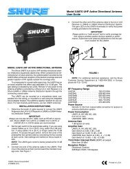 Model UA870 UHF Active Directional Antenna User Guide