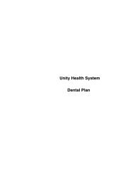 Unity Health System Dental Plan