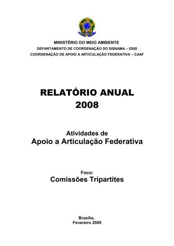 RELATÓRIO ANUAL 2008 - Ministério do Meio Ambiente