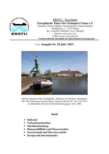 Bulletin Nr. 10/13 öffnen - European River-Sea-Transport Union eV