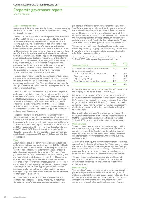 Annual report and financial statement 2009 - United Utilities