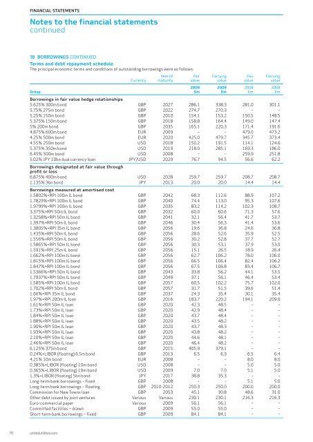 Annual report and financial statement 2009 - United Utilities