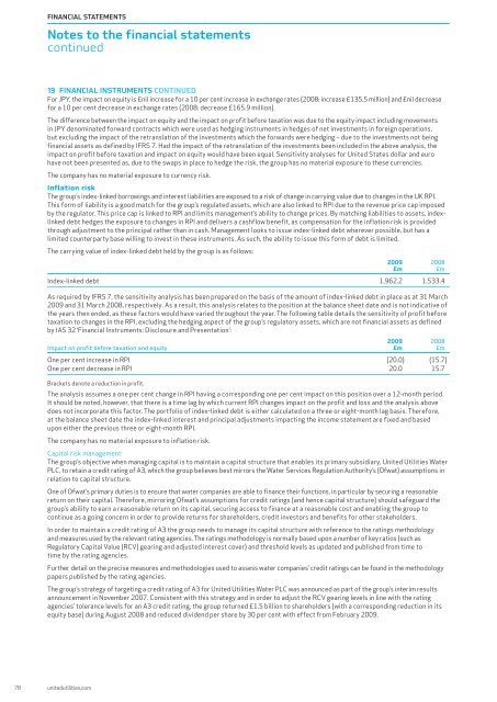 Annual report and financial statement 2009 - United Utilities