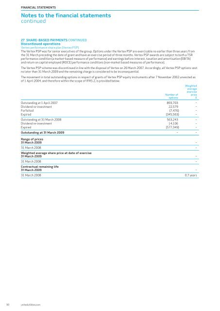 Annual report and financial statement 2009 - United Utilities