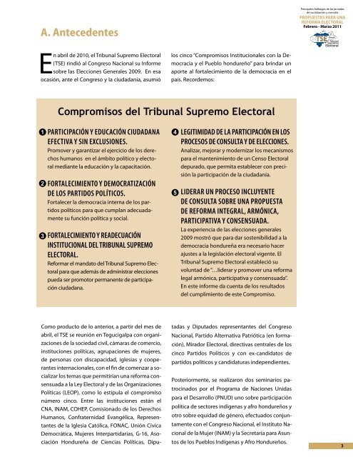 REFORMA ELECTORAL - Tribunal Supremo Electoral