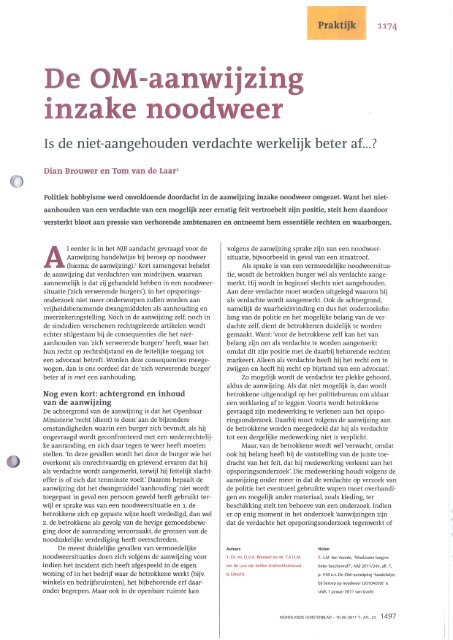 De OM-aanwijzing inzake noodweer