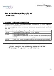 Les animations pÃ©dagogiques 2009-2010 - pantin ecoles