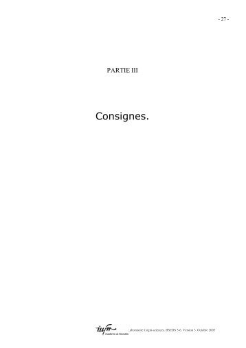 Consignes. - IEN Sannois