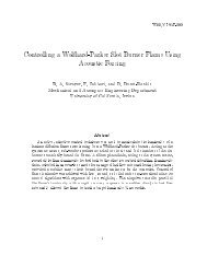 Controlling a Wolfhard-Parker Slot Burner Flame Using Acoustic ...