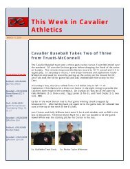 This Week in Cavalier Athletics - Darton State College Athletics