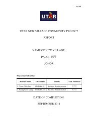 UTAR NEW VILLAGE COMMUNITY PROJECT REPORT NAME OF ...