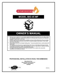 Enerzone BIO-45MF Pellet Stove Manual - Inglenook Energy Center