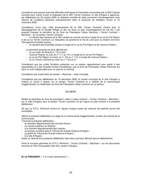 plan local d'urbanisme sud-ouest - commune - Angers Loire MÃ©tropole