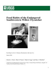 Food Habits of the Endangered Southwestern Willow Flycatcher