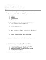 Skeletal and Muscular System Review Questions (Adapted from ...