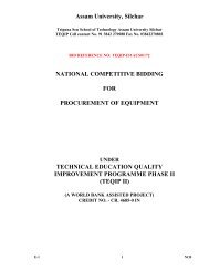 National Competitive Bidding for the supply of ... - Assam University