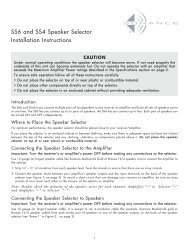 SS6 and SS4 Speaker Selector Installation Instructions - Sonance