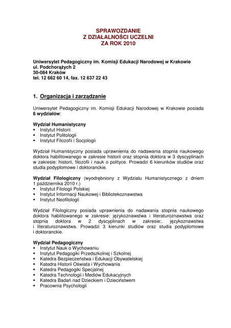 Sprawozdanie z Działalności Uczelni na rok 2010 w formacie PDF