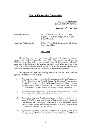 Decision No. 44/IC(A) - CIC