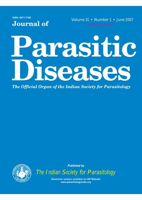 Released August 2007 - The Indian Society for Parasitology