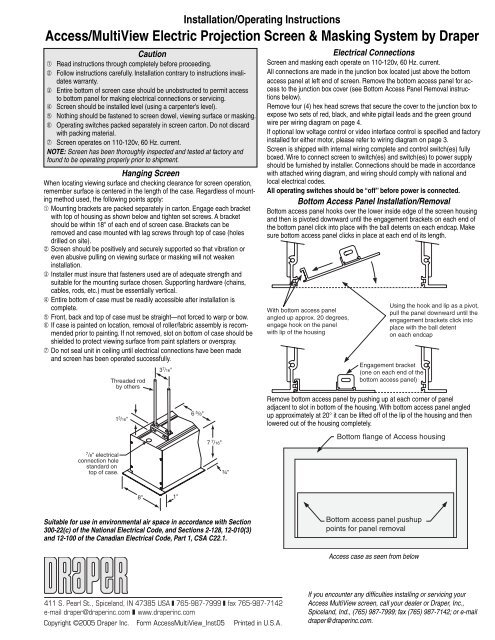Access/MultiView Electric Pro jec tion Screen & Masking System by ...