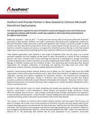 AvePoint and Provoke Partner in New Zealand to Enhance Microsoft ...