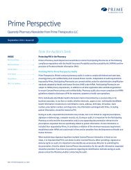 September 2011 - Prime Therapeutics