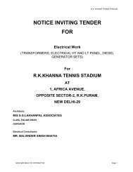 NOTICE INVITING TENDER FOR - India Tennis Association