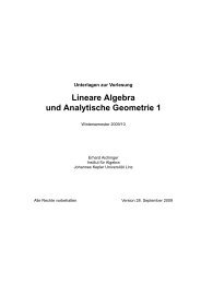 Lineare Algebra und Analytische Geometrie 1 - JKU