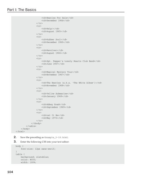 Beginning CSS: Cascading Style Sheets for Web Design, 2nd ...