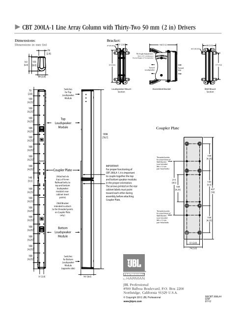 CBT 200LA-1 Spec Sheet - JBL Professional