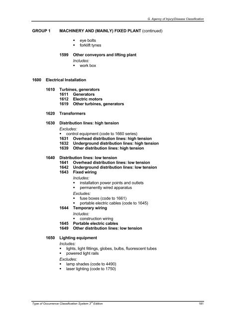 Type of Occurrence Classification System - Safe Work Australia