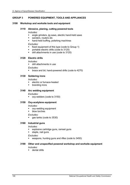 Type of Occurrence Classification System - Safe Work Australia