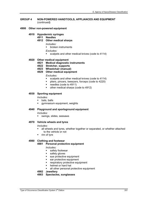 Type of Occurrence Classification System - Safe Work Australia