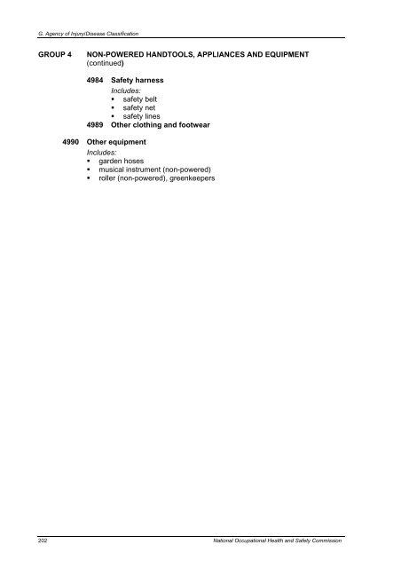 Type of Occurrence Classification System - Safe Work Australia