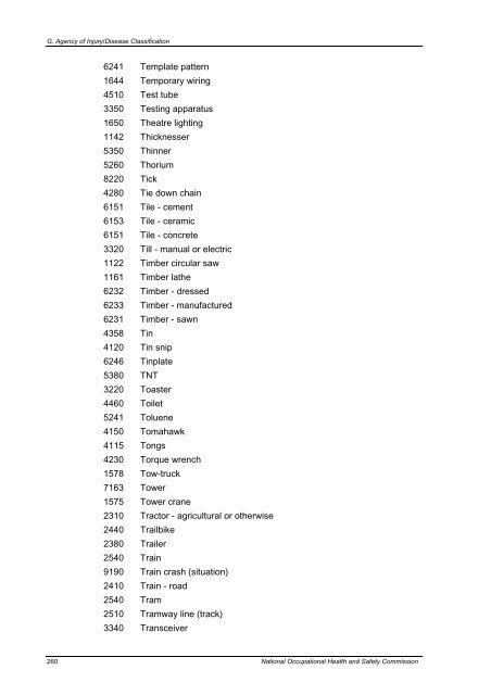 Type of Occurrence Classification System - Safe Work Australia