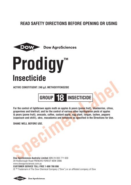Prodigy Insecticide label - Pest Genie