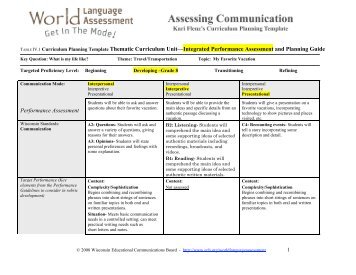 Kari's Curriculum Planning Template - Wisconsin Media Lab