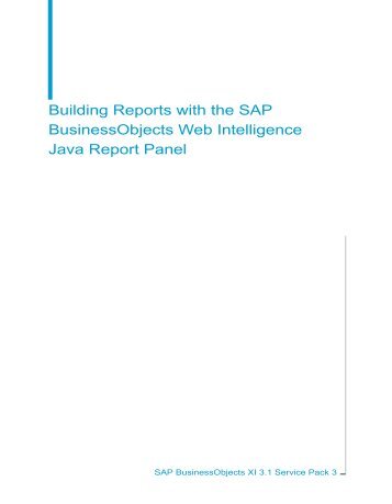 Building Reports with the SAP BusinessObjects ... - SAP Help Portal